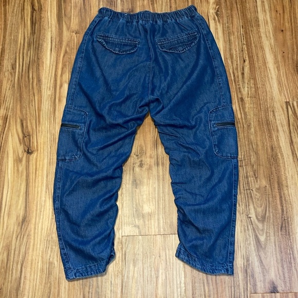 Pilcro womens medium 8 10 jeans cottage utility crop blue pockets high rise - Picture 4 of 10